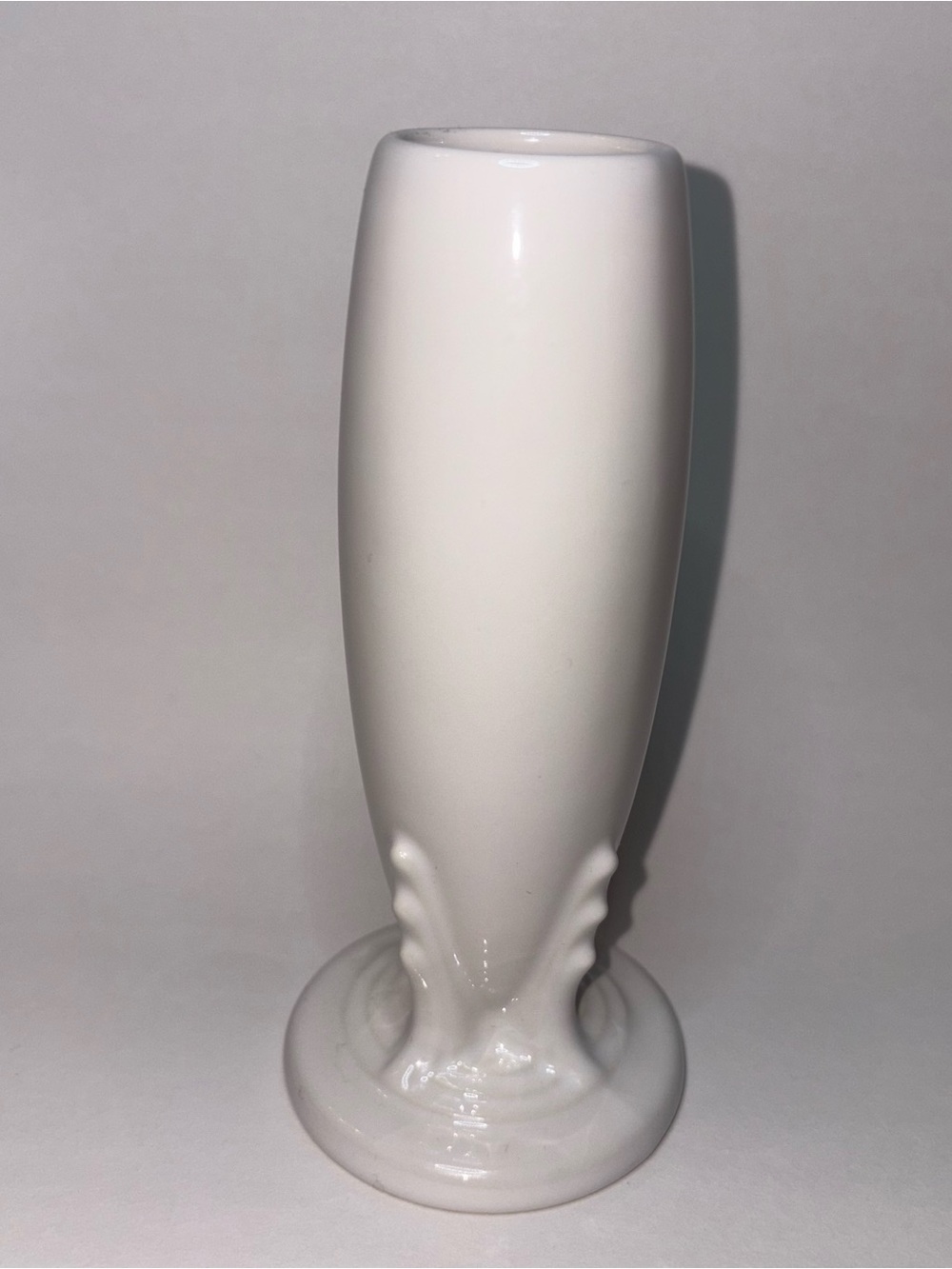 Fiestaware Bud Vase White Homer Laughlin 6” Tall Footed fiesta Ceramic